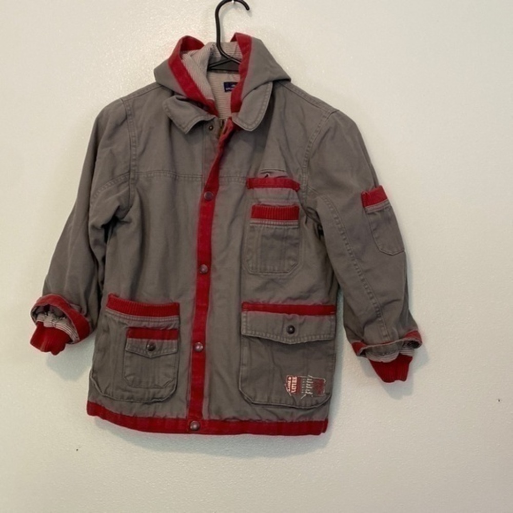 Sergent Major pocket full zip button up rare hooded jacket size 6